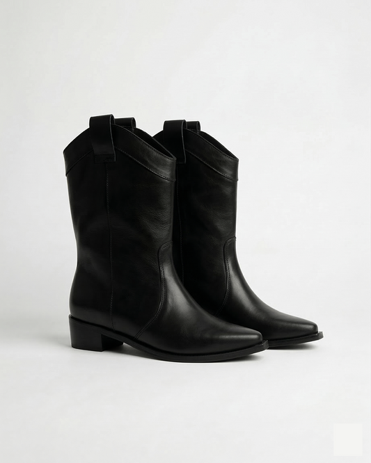 Bota Gardena Negro Cuero