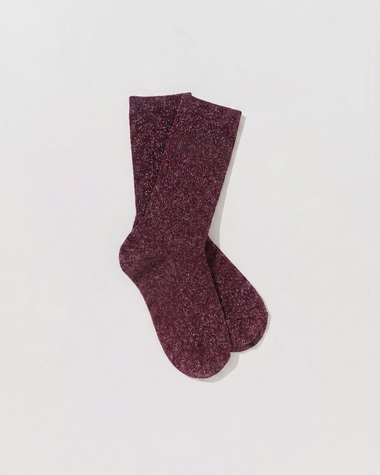 Shinny Socks Burgundy