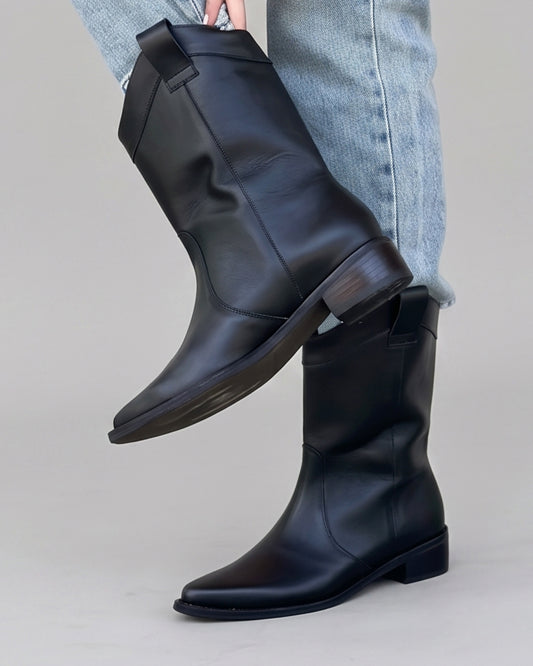 Bota Gardena - Negro Cuero