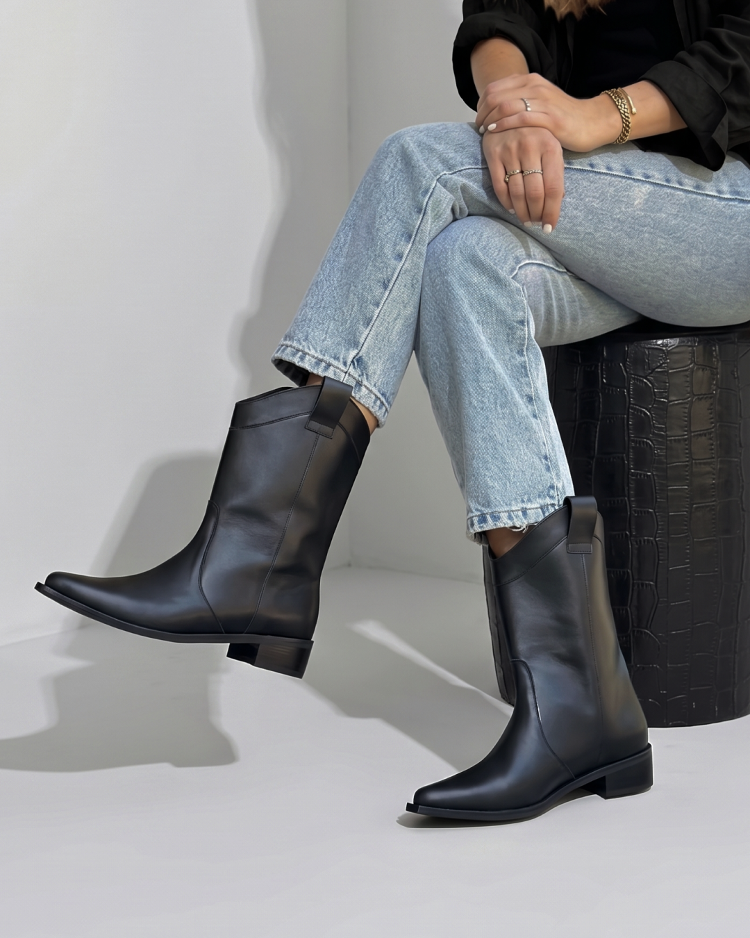 Bota Gardena - Negro Cuero